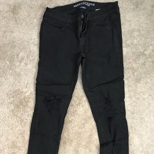 American Eagle ripped black jeggings